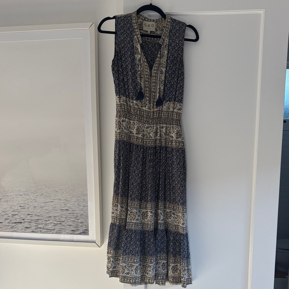 Women's Blue Patterned Dress